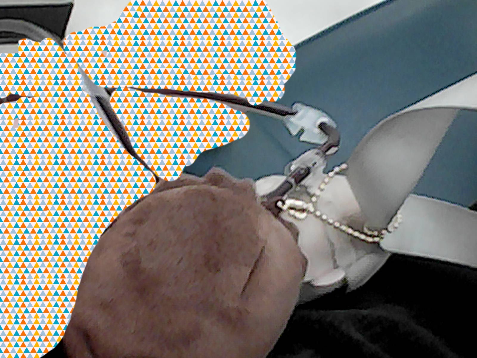 Blood donation tubing on the back of a Gundam Wing Relena plush next to Duo plush.